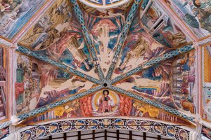 圣方济各的一生，位于中央后殿的拱顶中 作者 Benozzo di Les di Sandro Gozzoli
