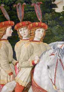 Maria（b.1460），Bianca（1461-88）和Nannina（1463-93）Medici，Lorenzo（1449-92）和Giuliano（1453-78）的妹妹，详细介绍了教堂里的魔法周期之旅，c.1460（de