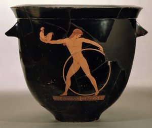 阁楼红色图钟krater描绘Ganymede，希腊语，公元前500  -  480年（陶器） 作者 柏林画家
