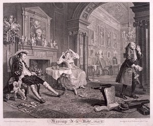 时尚的婚姻》，1745年，图版二 作者 伯纳德·巴伦