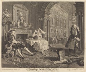 时尚婚姻：图2，1745年。 作者 伯纳德·巴伦