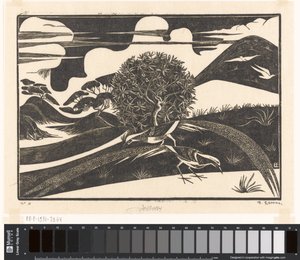丘陵地带的两只雉鸡 作者 Bernard Essers（艺术家签名）