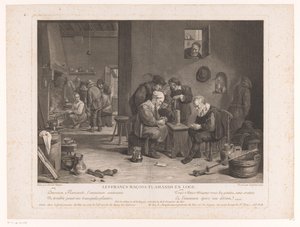 客栈内部与玩牌人物
Les Francs Maçons Flamands en Loge（物上标题） 作者 伯纳德·弗朗索瓦·莱皮西