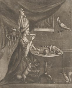 女人喝茶