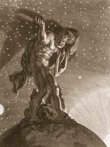 阿特拉斯在他的肩膀上支持天堂，1731年 作者 伯纳德·皮卡特