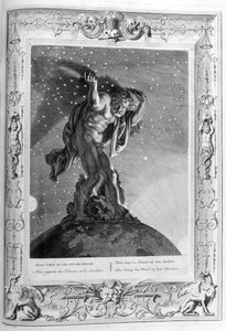 阿特拉斯（Atlas）在他的肩膀上支撑天堂，1733年 作者 伯纳德·皮卡特