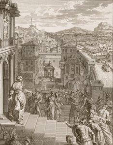 卡桑德拉预言特洛伊木马他们的命运并不被认可，1731年 作者 伯纳德·皮卡特