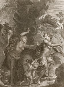 奥菲斯，领导地狱的欧里德，回头看着她，永远失去了她，1731年 作者 伯纳德·皮卡特