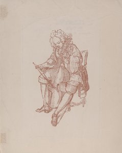低音提琴演奏者，1707年 作者 伯纳德·皮卡特