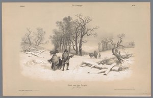 一家人在雪中拾柴
表现农村生活（系列名称）
露营。两支蜡笔的各种研究（系列名称，关于实物） 作者 伯纳德·罗曼·朱利安