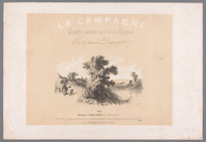 六幅描绘乡村生活的版画封面
露营。Études varieés aux deux Crayons par les premiers Paysagistes（物品上的标题）
描绘农村生活（系列名称）
坎帕涅。各种研究 作者 弗朗索瓦·德拉鲁