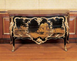 马桶，约1745年（安装在日本moloru漆器和黑檀木）