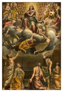 Apse, Altarpiece by Bernardino Gatti called Il Sojaro completed by Giovanni Battista Trotti called IL Malosso, Assumption of the Virgin