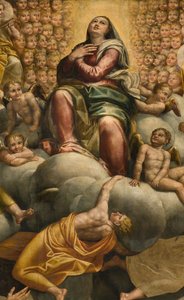 Apse, Altarpiece by Bernardino Gatti called Il Sojaro completed by Giovanni Battista Trotti called IL Malosso, Assumption of the Virgin