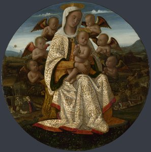 圣母子与天使，c。 1500