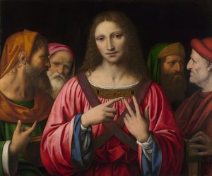 耶稣在文士之间。约于1515-30年 作者 贝纳迪诺·路易尼