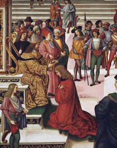 Enea Silvio Piccolomini（庇护二世）被皇帝腓特烈三世加冕为短诗人。 细节 - 壁画