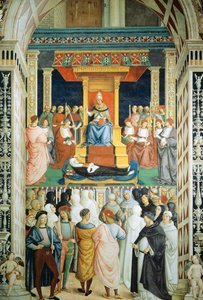 庇护二世于1461年为圣凯瑟琳封圣。 作者 Bernardino di Betto Pinturicchio