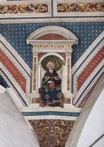 St Augustine of Hippo, detail of the Doctors of Church (fresco 作者 贝纳迪诺·贝托·平图里基奥