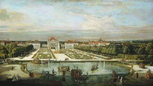 宁芬堡宫，慕尼黑，约1761年。 作者 贝尔纳多·贝洛托（Canaletto）