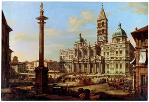 罗马圣玛丽亚广场教堂和教堂，1739年 作者 贝尔纳多·贝洛托（Canaletto）