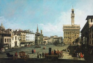 佛罗伦萨市政广场 作者 贝尔纳多·贝洛托（Canaletto）