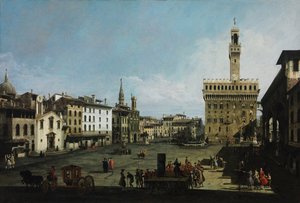 佛罗伦萨市政广场 作者 贝尔纳多·贝洛托（Canaletto）