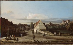 皮尔纳（Pirna）和索纳恩施泰因（Sonnenstein）堡垒的景观，1755-65年 作者 贝尔纳多·贝洛托（Canaletto）