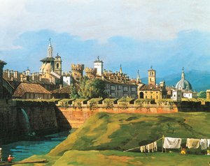 从皇家花园一侧俯瞰都灵 作者 贝尔纳多·贝洛托（Canaletto）