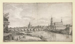 易北河上的德累斯顿大桥景观 作者 贝尔纳多·贝洛托（Canaletto）