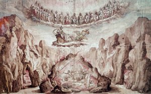 中间人 Le Triomphe de Circe 的装饰和机械项目。 Bernardo Buontalenti dit delle Girandole (ca. 1523-1608) 的画作 0,46x0,72 米。 巴黎，卢浮宫博物馆