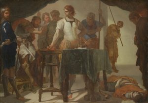 Mucius Scaevola 与国王 Porsenna 对峙 作者 贝尔纳多·卡瓦利诺