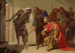 扫罗和恩多的女巫。约于1650-56年 作者 贝尔纳多·卡瓦利诺