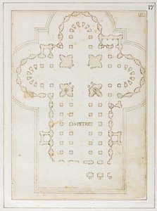 圣彼得计划，Codex Coner，1513-15（墨水在纸上） 作者 贝尔纳多·德拉·沃尔帕亚贝尔纳多·德拉·沃尔帕亚