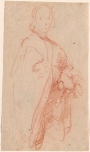 一个带着斗篷和手套的站立者 作者 贝尔纳多·斯特罗兹（Bernardo Strozzi）
