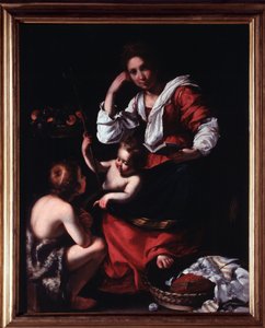 圣家与施洗者圣约翰的代表（圣家与施洗者圣约翰） 画作 Bernardo Strozzi (1581-1644) Genes, Musei di Strada Nuova (ex Palazzo Rosso) 意大利 作者 贝尔纳多·斯特罗兹（Bernardo Strozzi）