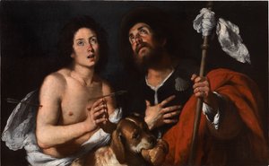圣人罗克和塞巴斯蒂安。 作者 贝尔纳多·斯特罗兹（Bernardo Strozzi）