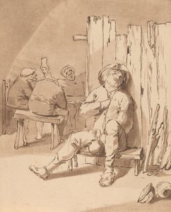 醉酒的农民在旅馆，1775年。 作者 伯恩哈德·施洛德