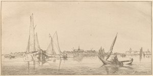 河流与城镇，1775年。 作者 伯恩哈德·施洛德