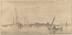 河流与城镇，1775年。 作者 伯恩哈德·施洛德
