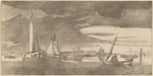 河流与城镇，1775年。 作者 伯恩哈德·施洛德