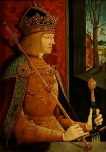马克西米利安一世皇帝（Emperor Maximilian I）1459-1519，有王冠，权杖和剑c。 1500