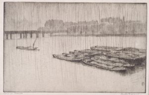 泰晤士河上的雨 作者 伯莎·E·雅克