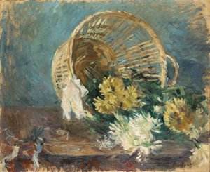 菊花或翻倒的篮子，1885年 作者 贝特·莫里索（Berthe Morisot）