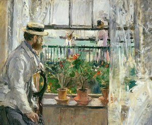 怀特岛上的EugèneManet，1875年 作者 贝特·莫里索（Berthe Morisot）