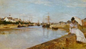 法文：Vue du petit port de Lorient 洛里昂港 作者 贝特·莫里索（Berthe Morisot）