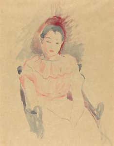 坐着的女孩，1894年。 作者 贝特·莫里索（Berthe Morisot）
