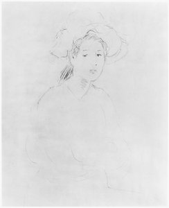 一个女人的头（Verso）（见383972 Recto）1893 作者 贝特·莫里索（Berthe Morisot）