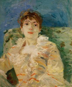 在沙发上的年轻女子 作者 贝特·莫里索（Berthe Morisot）