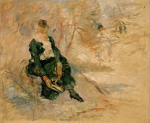 放回她的滑冰的年轻女子 作者 贝特·莫里索（Berthe Morisot）